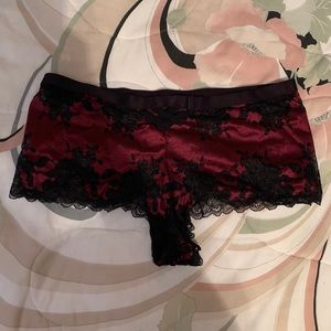 Pink/Black Lace Boyshort Panty